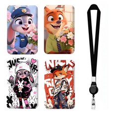 주토피아 캐릭터 목걸이 카드지갑 카드홀더 교통카드 학생증 사원증 케이스 릴홀더, 1개, 주디홉스(B)