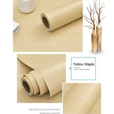 시트지 DIY 캐비닛 창문 필름 윈도우 셀프 스티커 그레인 WZF 우드 접착 가구 비닐 장식 방수 벽지, Yellow Maple