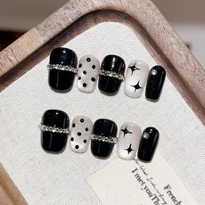 星夜奢光 純手工美甲穿戴甲 指甲貼片, 1個, BNP065-M碼(實品拍攝)