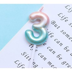 星空漸層數字蠟燭 生日佈置 慶生派對 生日蛋糕裝飾 浪漫氣氛 周歲派對必備 粉藍3, 1個, 粉藍3(不含運)未滿佰元不出貨
