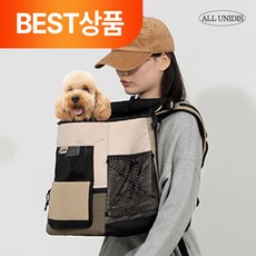 올유니딧 3중 받침 탄탄한 강아지 앞가방 포대기, 베이지, 1개