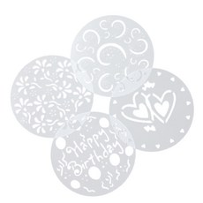 사용하기 쉬운 케이크 장식 도구 플라스틱 스텐실 세트 꽃 스텐실 DIY 퐁당 몰드 생일 케이크 장식, style 4, 1개