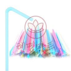 주름 빨대 일회용 혜명마트 주름빨대 일회용빨대 회사 아기빨대 빨대세트, 6x210mm