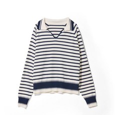 오가프 OGARP Stripe Collar Knit Navy