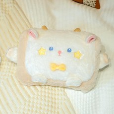 熱水袋卡通可愛女生註水式學生暖手袋毛絨套防爆灌水袋暖寶寶, 1個, 米白小羊+注水袋