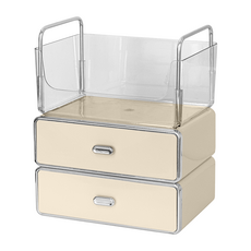 품절대란템 루시아이 모던 스퀘어 화장품 정리함 3단, 버터, 1개