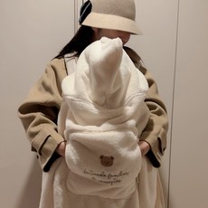 돗투돗 코지 허그 극세사 아기띠워머, 돗꼼(아이보리)