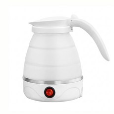 휴대용 접이식 전기포트 여행용 소형 전기주전자, 화이트