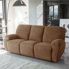 [모든사이즈 호환] 커버무드 와플 리클라이너 소파 커버, 다크 브라운, 1개