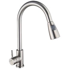 【DIY合作社】304不鏽鋼抽拉式檯面龍頭 伸縮冷熱水龍頭 流理台立式龍頭 無鉛