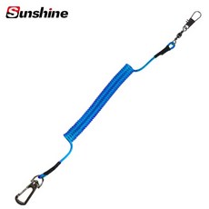 Sunshine 防丟失彈力繩 戶外釣魚鑰匙防掉掛繩, 1個, 拉伸2米（藍）