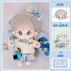 모카돌 10cm 20cm 솜인형 은하수 달이 풀세트, 1세트, 블루 스쿨룩 (유골) 1세트, 블루 스쿨룩 (유골)