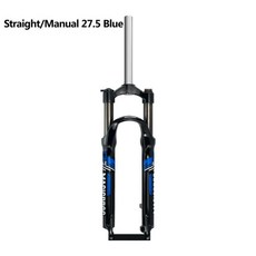 기계식 스프링 포크 수동 잠금 퀵 릴리즈 트래블 서스펜션 산악 자전거, 1개, 1. 27.5 Inch Blue