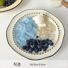 어글리 식기 그릇 접시 불규칙 신혼 선물 귀여운 도트 8인치 화이트 1개, 옵션3-8인치 딥디쉬(크림) × 1개