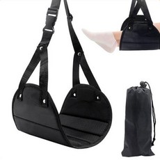 로한스 사무실 책상 기내용 발 해먹 종아리 발받침 해먹, 이동식 발해먹+보관파우치(블랙), 휴대용 발해먹+보관파우치(블랙)