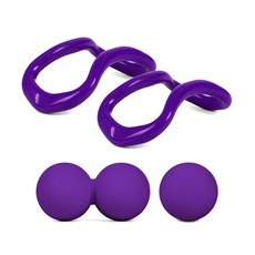 에코리즈 하드타입 요가링 2개입+TPE 마사지볼 세트, 퍼플, 1개