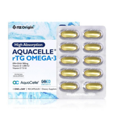 엔젯오리진 하이앱솔션 아쿠아셀 rTG 알티지 오메가3 EPA+DHA 비타민D E, 1개, 90정