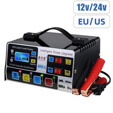 지능형 완전 자동 220W 배터리 충전기 400A 12V 고주파 고전력 수리 LCD 디스플레이 포함, US type, 1개