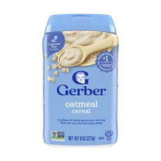 거버 시리얼 곡물 오트밀 227g Gerber Cereal 철분 칼슘 아연 리보플라빈, 1개