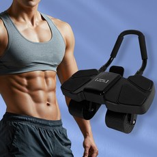 스피드 ab 슬라이드 4륜 복근 뱃살 홈트 운동기구 코어 LED화면, 블랙