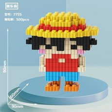 汪汪隊立大功 兒童益智拚裝玩具 微小顆粒 狗狗卡通造型 兒童禮物, 1個, Q版路飛