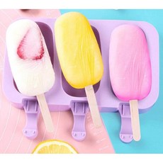 矽膠冰棒冰淇淋模具 3腔 50片, 1個, 橢圓形 1pc