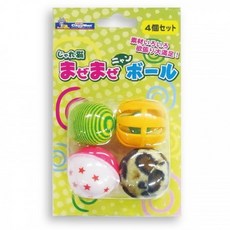 《嘟嘟鳥寵物》CattyMan 玩具球系列 貓玩具 多款造型 內置響鈴 安全無毒材質, 1個, 愛貓彩球4入(顏色款式隨機)