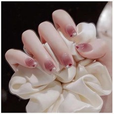 MISS MUMU 네일팁 24개입 네일 팁 쇼트 봄·여름 심플하고 귀여워 세련되고 있는 네일 스티커 신부 네일 광택 붙이는 손톱 성인식 결혼식 입학식 졸업식 파티 가능합니다(