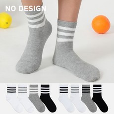 노디자인 ND 아빠 엄마용 삼선 밴딩 중목 양말 8켤레 세트 여자 남자 학생 주니어 데일리 패션
