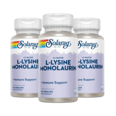 구순포진 단순포진 헤르페스 위궤양 면역력 높이는 L-라이신 모노라우린 3병, 60캡슐, 3개, 60정