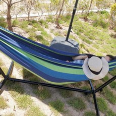 캠핑해먹 휴대용썬베드 힐링침대 차박글램핑 보관백포함, 블루마린 소형