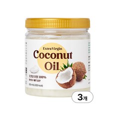 [코코넛오일 100%] 장수농가 코코라이프 엑스트라버진 코코넛오일, 3세트, 500ml
