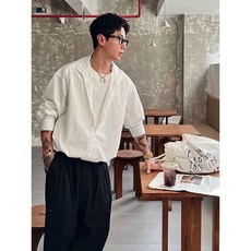 【痞帥防曬】假兩件襯衫 男襯衫 防曬衣 外套 男裝 痞帥襯衫 英倫風 雅痞風 新貴老錢風 夏季薄款 高級感通勤