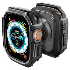 Spigen Apple Watch Rugged Armor 防摔保護殼, 黑, 1個