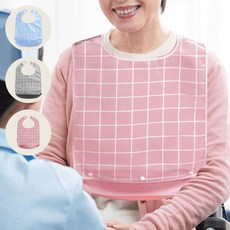 다사헬스케어 성인용 방수 휴대용 턱받이 M, 그레이+블루, 1세트