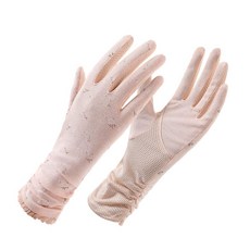 Wnddle 여성용 운전 장갑 UV 자외선 차단 터치 스크린 미끄럼 방지 얇고 통기성 좋은 레이스 장갑 운전용 핑크 단일 사이즈 307644, Wnddle 여성용 운전 장갑, UV 자외선 차단 터치