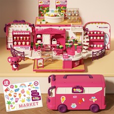 考拉日記 創意旅行巴士 娃娃屋 兒童過家家玩具, 考拉售賣車（標配1考拉）, 1個