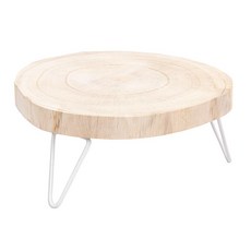 Creative Co-Op 장식용 오동나무 받침대 다크 브라운 311936, 자연스러운 마감