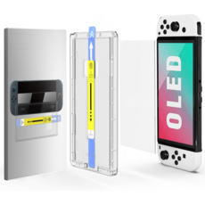 닌텐도 스위치 2 OLED PS5 저반사 지문방지 9H 고경도 자동먼지제거 부착키트 강화유리 액정보호필름 1P, 1세트, HD, 닌텐도 스위치 OLED 1세트, HD, 닌텐도 스위치 OLED