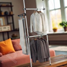 이동식옷걸이 2단 폴 일반형 25mm