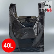 [봉투삼촌]일반 시장 마트 봉투 40L 100매 손잡이 재활용 비닐 쓰레기 봉지, 1세트, 40L(검정)