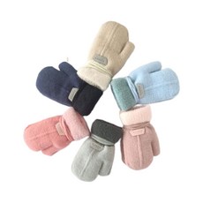 冬季兒童防凍必備 秋冬全指手套 掛脖加絨加厚 可愛造型 戶外防寒保暖針織手套