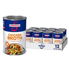 Swanson Chicken Broth 스완슨 치킨 브로스 캔 411g 12캔, 12개