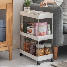 3단 접이식 트롤리 철제 수납함 미용 업소용 웨건 주방 왜건 이동식수납함, 블랙