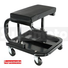 Supamoto 維修美容工作椅 U型 (洗車/保養/滾輪/收納/工作凳/貼膜施工), 1個, 全黑版