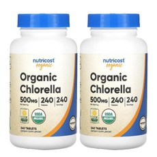 뉴트리코스트 클로렐라 Chlorella 500mg 240정 Nutricost 3병, 3개