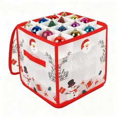 Pwsap 손잡이가 달린 64개의 크리스마스 장식품 보관 상자 칸막이가 있는 산타클로스 보관 용기 정리함 가방 7.6cm(3인치) 크리스마스 장식품 시즌 볼 휴일 장식을, Pwsap 손잡이가 달린 64개의 크리스마스 장식품 보