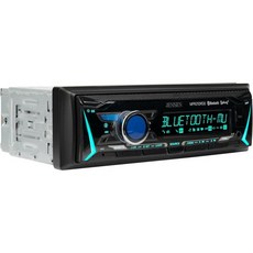 젠센 MPR210 7자리 문자 LCD 싱글 DIN 차량용 스테레오 라디오 | 블루투스 핸즈프리 통화 및 음악 스트리밍 푸시 투 토크 어시스턴트 AMFM USB 재생 충전 CD, Jensen 검정