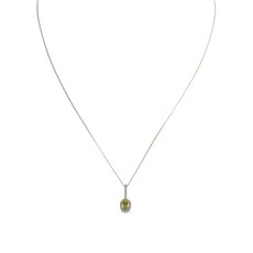 LB 익스클루시브 중고 14K 화이트 골드 페리도트 펜던트 네크리스