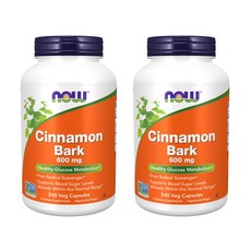 NOW Foods 肉桂皮膠囊 600mg, 240顆, 2罐